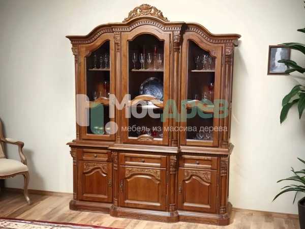 Витрина 3х дверная &amp;quot;Кристина&amp;quot; Орех  101 в интернет-магазине Mosdrev.com