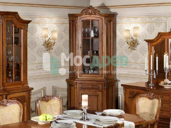 Витрина угловая &amp;quot;Роял&amp;quot; Орех  204 в интернет-магазине Mosdrev.com - 1