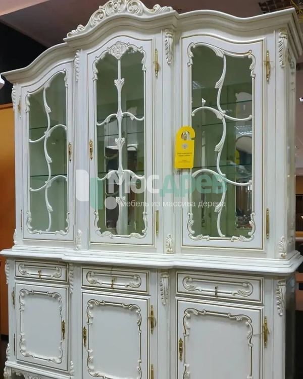 Витрина 3х дверная &amp;quot;Клеопатра&amp;quot; Слоновая кость 401 в интернет-магазине Mosdrev.com - 1