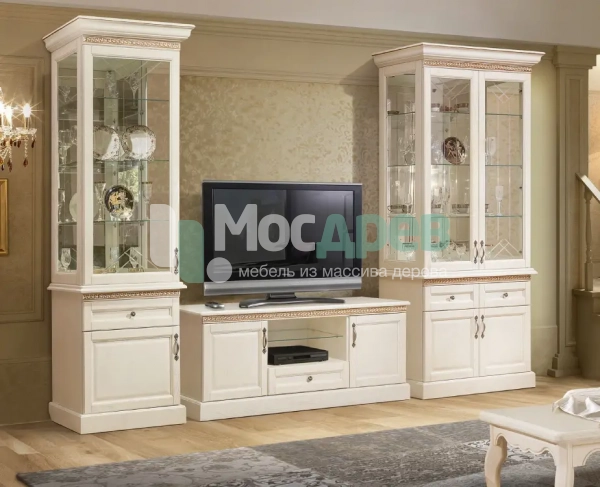 Шкаф с витриной 2-дв &amp;quot;Олимпия&amp;quot; И005.26 в интернет-магазине Mosdrev.com - 2